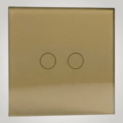 FATETA DE STICLA PT INTRERUPATOR TOUCH DUBLU AURIU