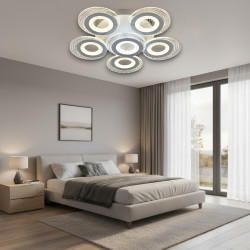 LUSTRA LED  CERCURI 150W CU 6 BRATE 3 CULORI+IR 550x130mm