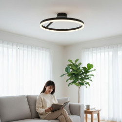 PLAFONIERA LED AQUILA NEGRU 40W/2400LM 3 CULORI 500MM