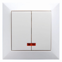 Intrerupator Dublu Led Spin Top, Alb