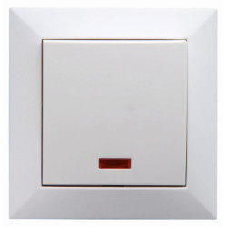 Intrerupator Simplu cu Led Spin Top, Alb