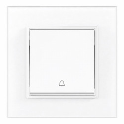 Intrerupator Sonerie Alb cu Rama din Sticla