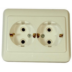 Priza Dubla Ceramica cu Cp, Stand 45815 - montaj incastrat
