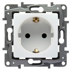 Priza Schuko simpla 2P+T, alb Legrand Niloe 664539