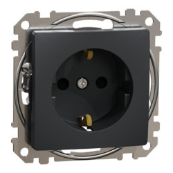 Priza simpla cu impamantare gri antracit Sedna Design Schneider SDD114021