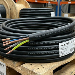 Cablu de energie flexibil RV-K 5X6 0.6/1KV