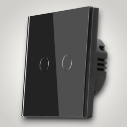 Intrerupator touch dublu, negru