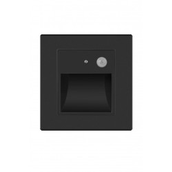 SPOT LED PERETE CU SENZOR NEGRU 1W 3000K IP20 86*90*30MM