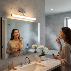 Corp LED baie inox, 6W, 6500K, lumina rece, cu protectie IP44, 400mm