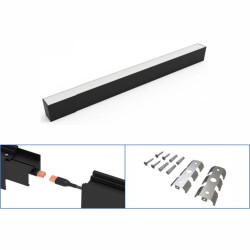 Corp LED liniar interconectabil, 20W, 5000K, negru